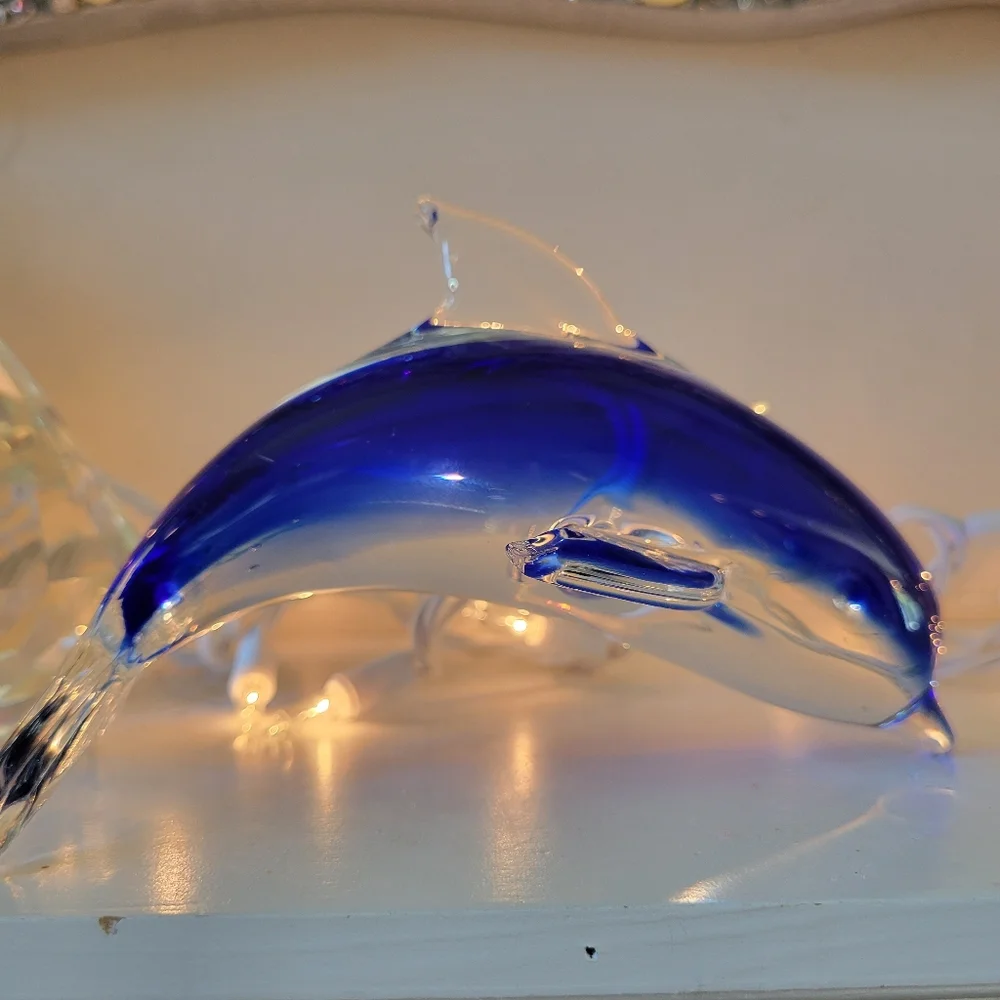 Art Glass Dolphin ~ Arcing Dolphin ~ Decor ~ Paperweight